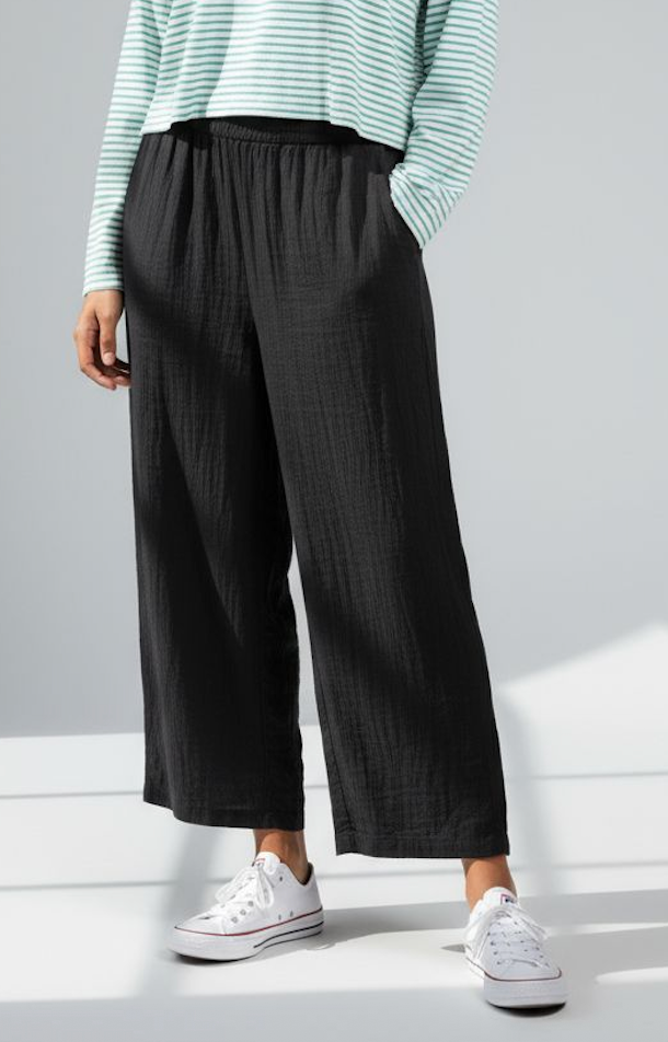 Pantalon noir Rip Curl en coton gaufre focus