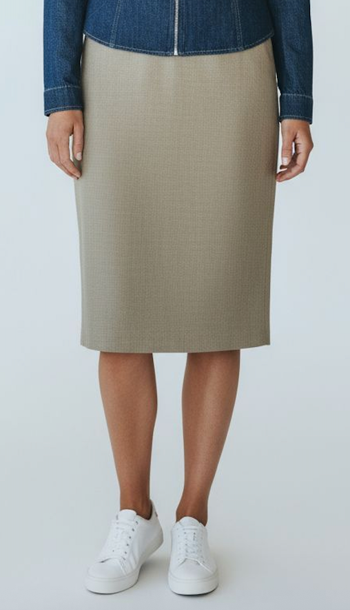 Jupe Verte ICHI mi longue focus face