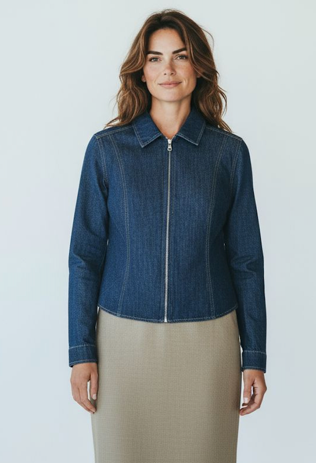 Veste en jeans B. Young fermeture éclair focus