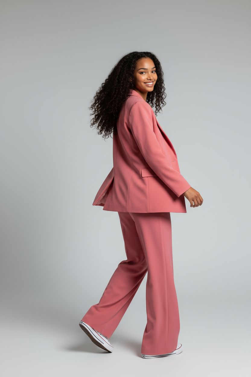 Pantalon rose ICHI droit dos