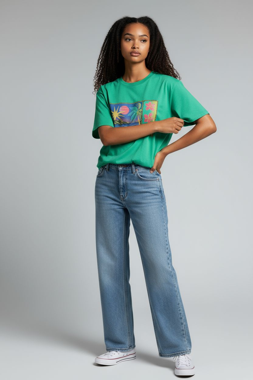 T-shirt Billabong vert palmier look