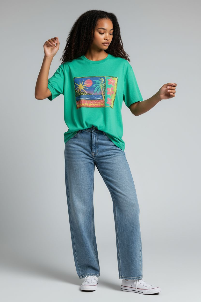 T-shirt Billabong vert palmier 