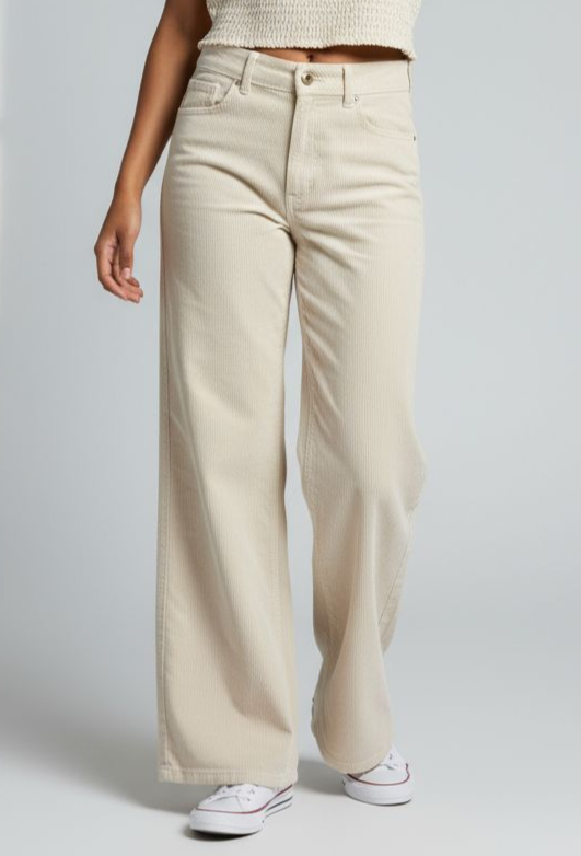 Pantalon billabong blanc/beige en corduroy version 2 close up