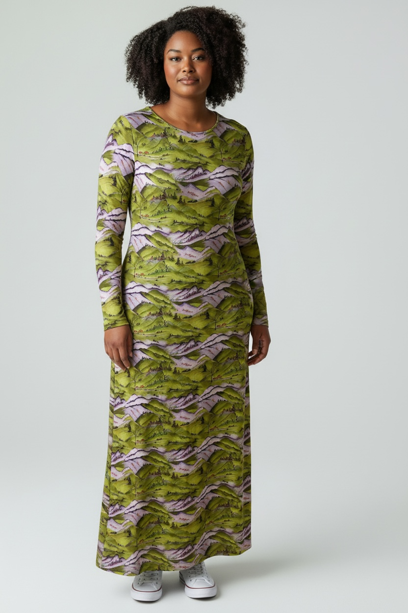 Robe FRNCH Alpes vert mauve