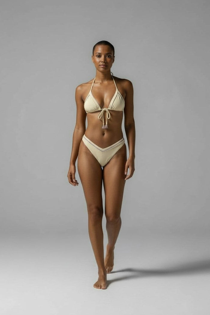 Ensemble de bikini Maaji beige rose et violet