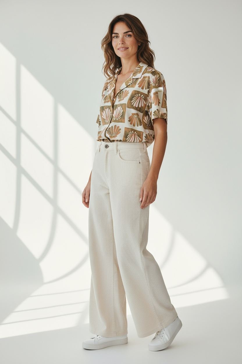 Pantalon billabong blanc/beige en corduroy