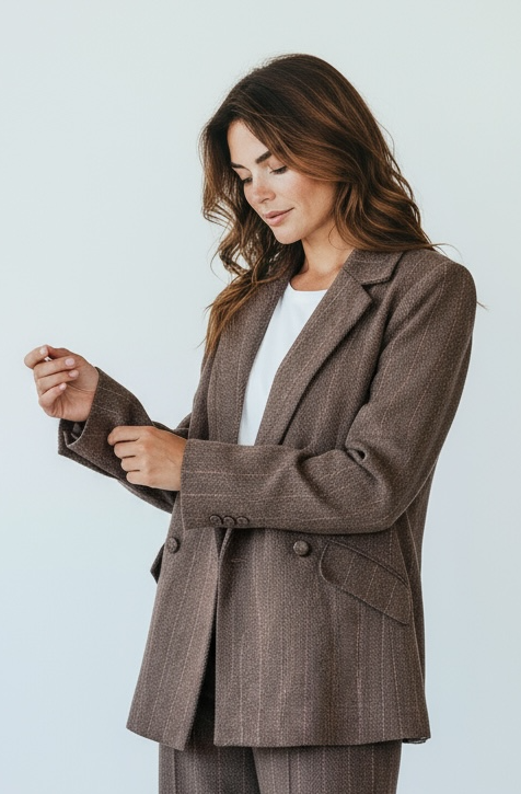 Veston Molly Bracken en laine marron version 2 close up