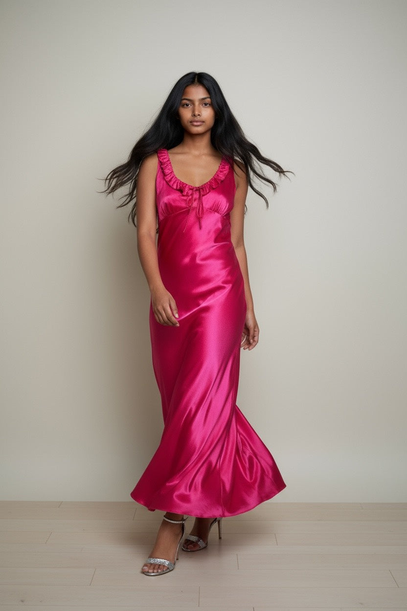 Rose Rails Robe satinée rose Rails – Féminine, élégante et délicatement volantée ...
