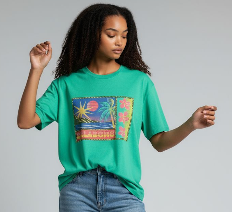 T-shirt Billabong vert palmier focus