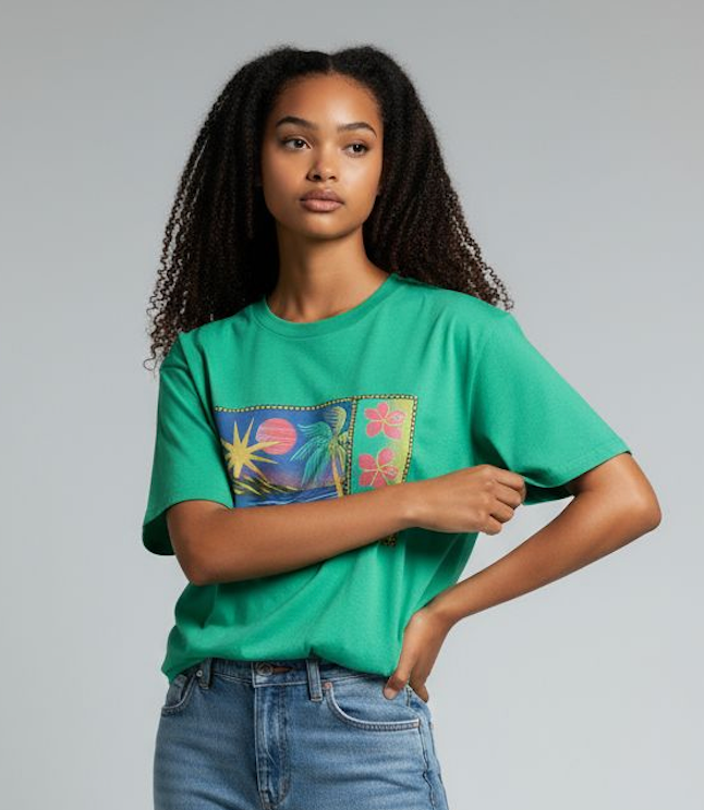 T-shirt Billabong vert palmier face