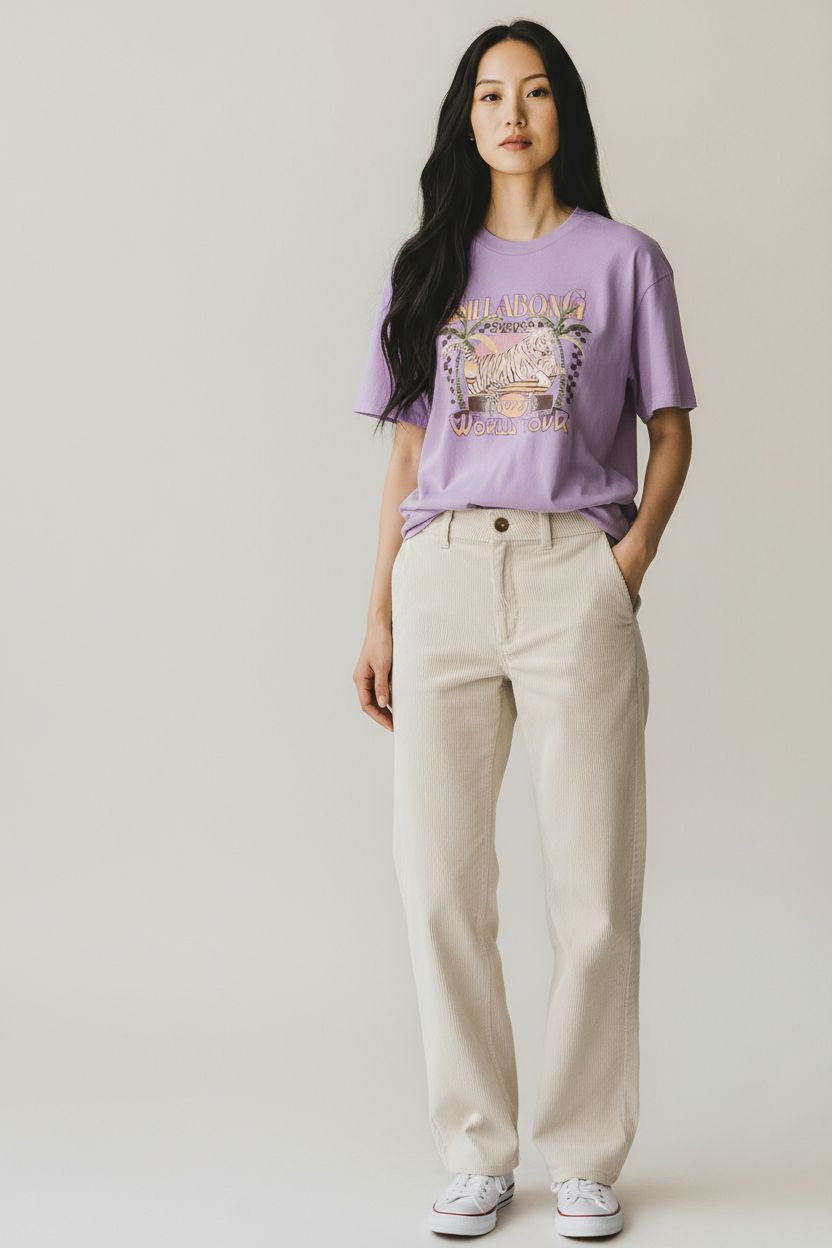 T-shirt vintage rose Billabong imprime tigre