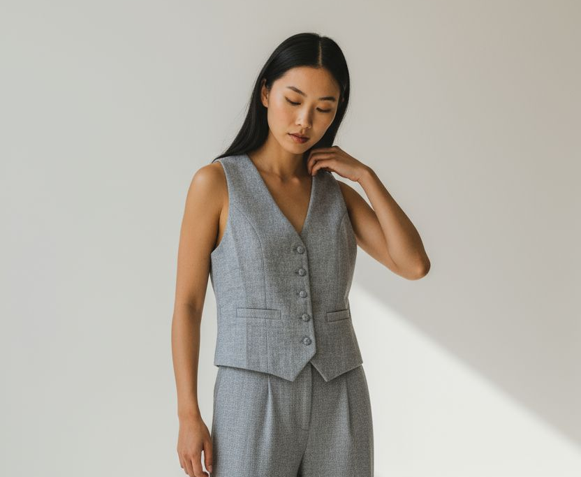 Veston en laine bleu Molly Bracken close up